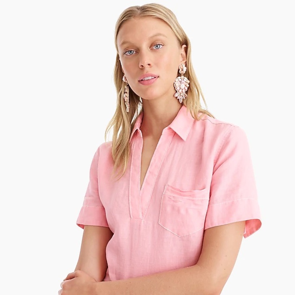 J. Crew Short-sleeve popover in linen